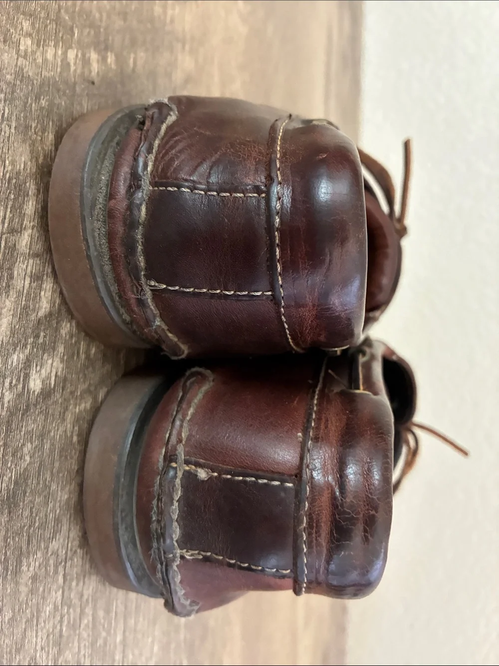 Timberland Dark Brown Leather Moc-Toe Boat Shoes